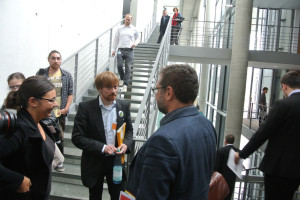 Mit den Petitenten Elisabeth Pertl und Karl Bär (Umweltinstitut München)