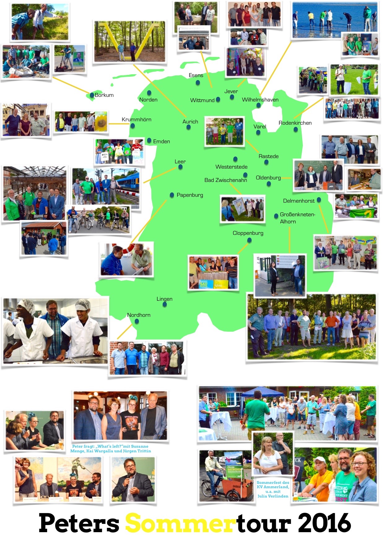 47 Termine in ganz Weser-Ems in zwei Wochen: Meine Sommertour war auch in diesem Sommer eine Ansammlung vieler Begegnungen, Eindrücke und Informationen. Mein Team hat daraus dieses tolle Tourposter gestaltet, im Original hat es die Größe DIN A1.